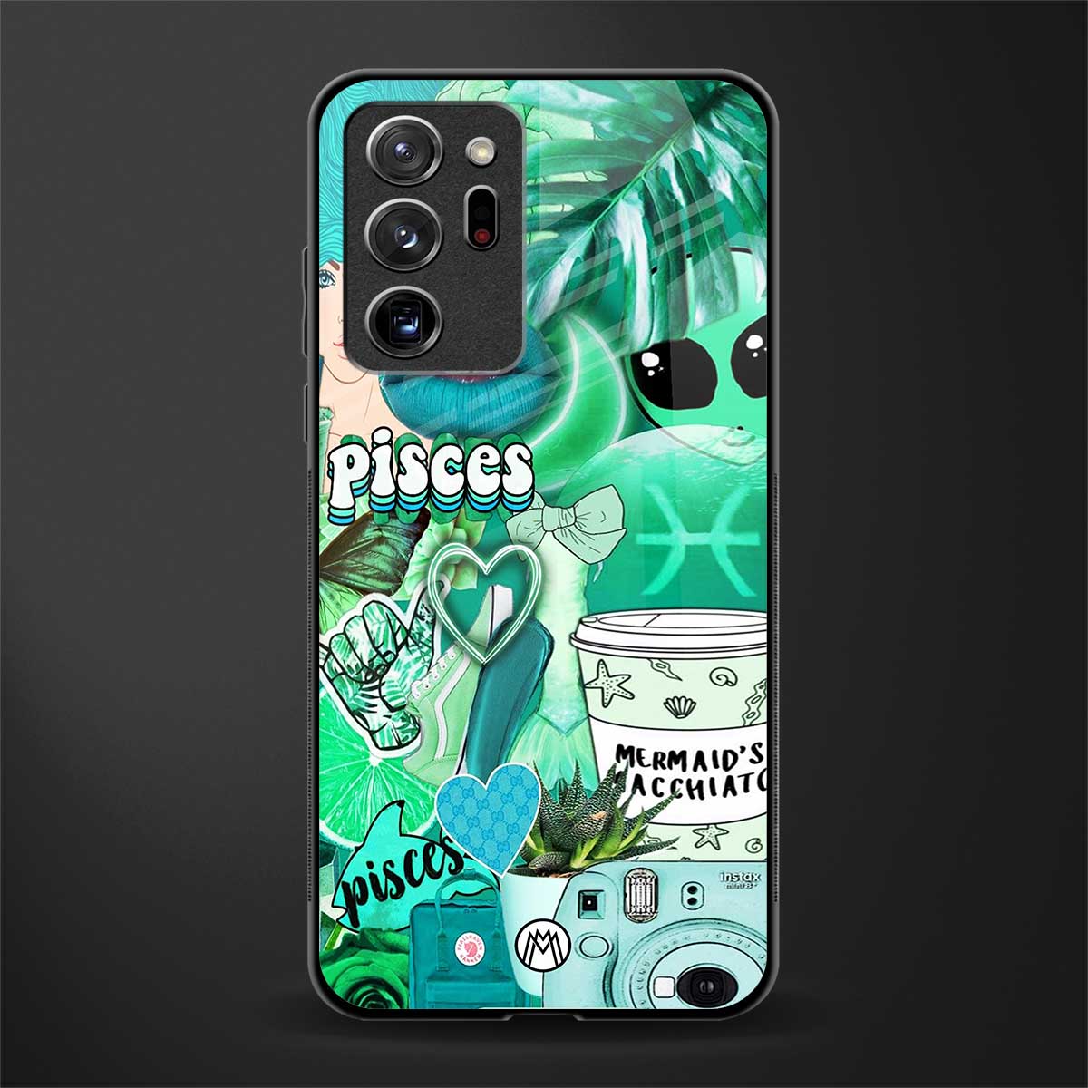 pisces aesthetic collage glass case for samsung galaxy note 20 ultra 5g image