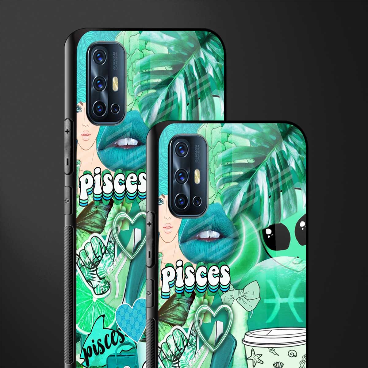 pisces aesthetic collage glass case for vivo v17 image-2