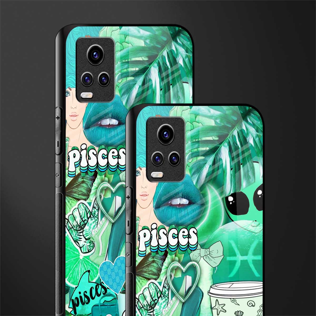 pisces aesthetic collage glass case for vivo v20 image-2