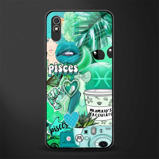 pisces aesthetic collage glass case for redmi 9a image