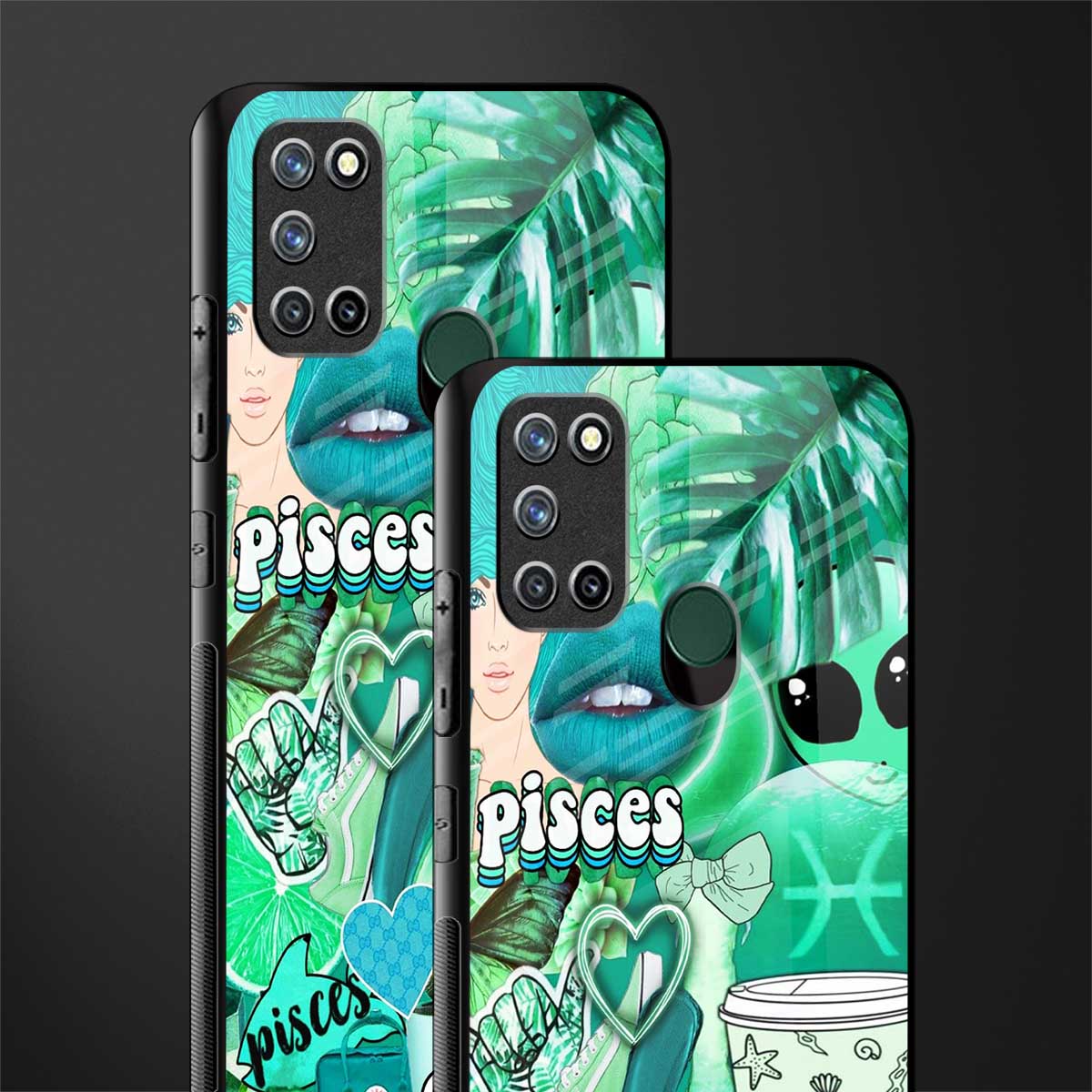 pisces aesthetic collage glass case for realme 7i image-2