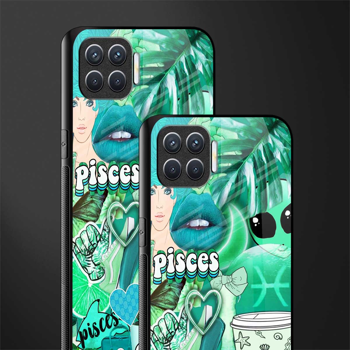pisces aesthetic collage glass case for oppo f17 image-2