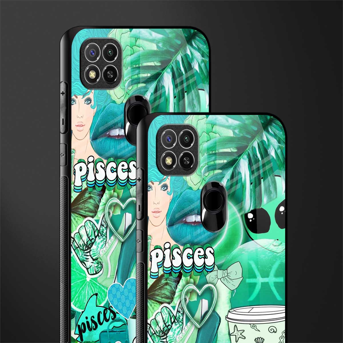 pisces aesthetic collage glass case for poco c31 image-2