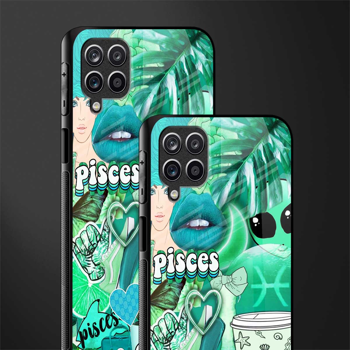 pisces aesthetic collage glass case for samsung galaxy m12 image-2