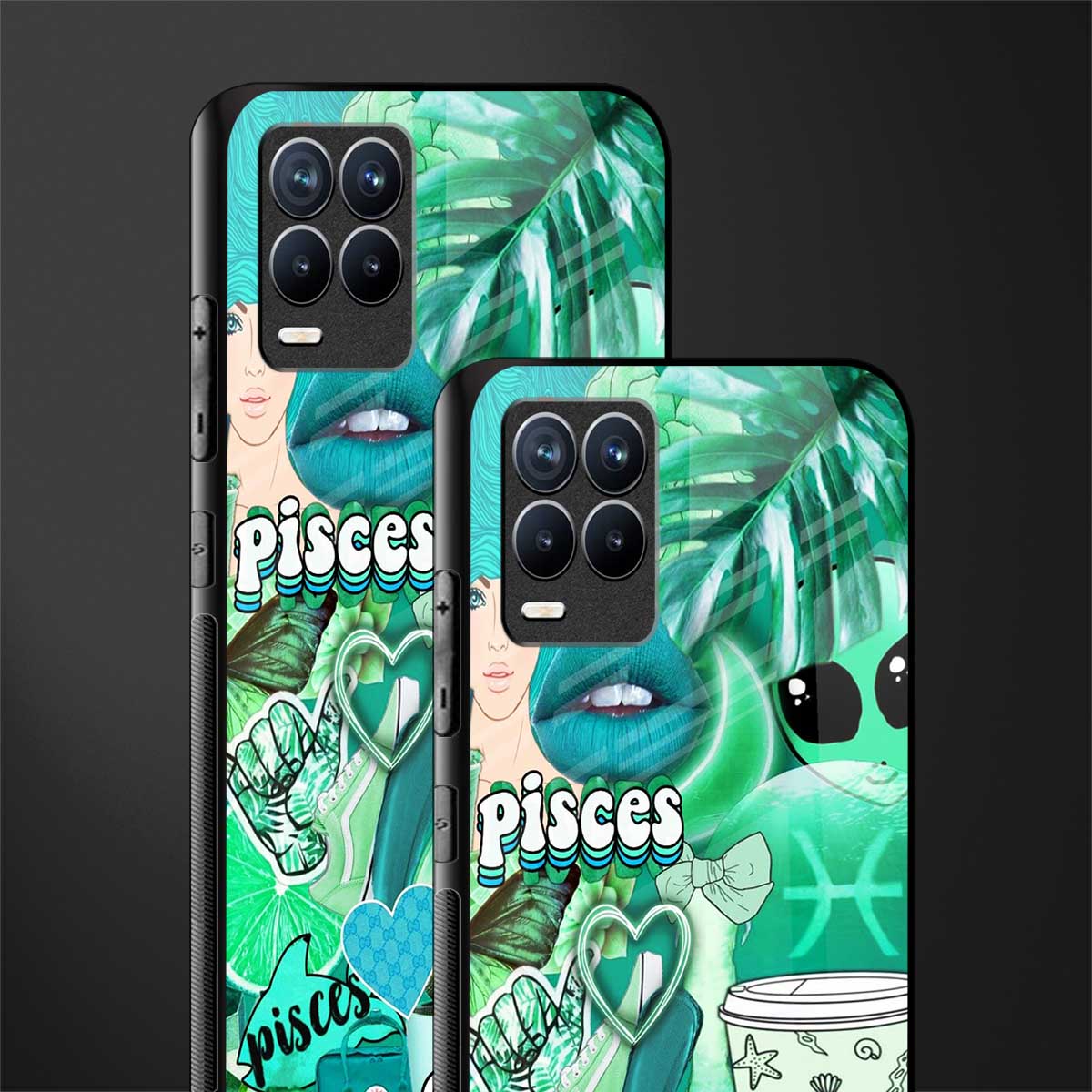 pisces aesthetic collage glass case for realme 8 4g image-2