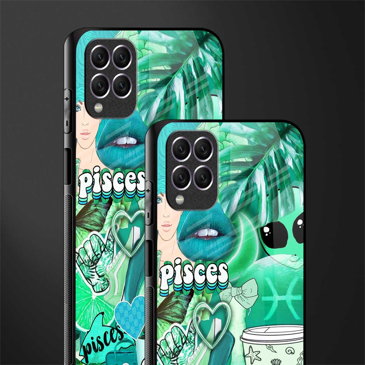 pisces aesthetic collage glass case for samsung galaxy f62 image-2