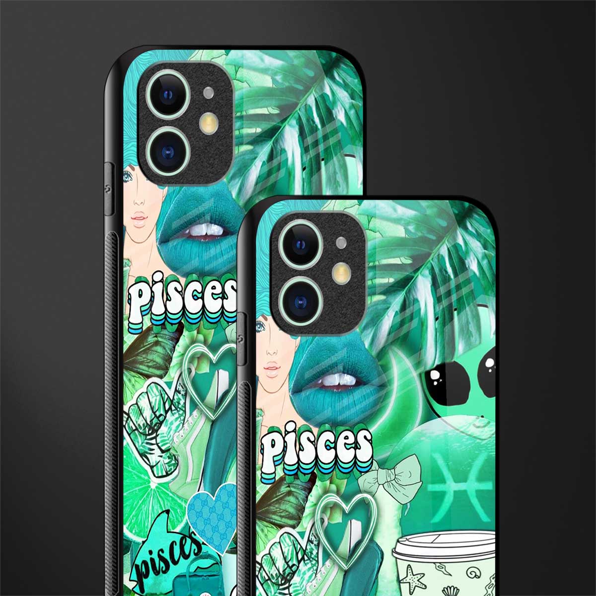 pisces aesthetic collage glass case for iphone 12 image-2