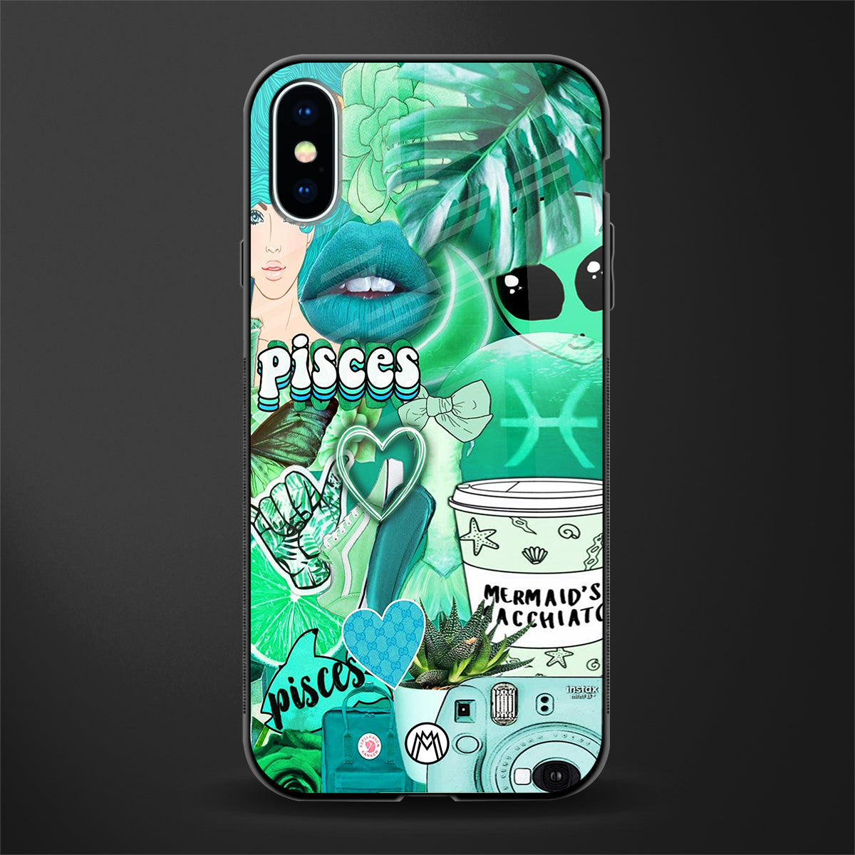 pisces aesthetic collage glass case for iphone xs image