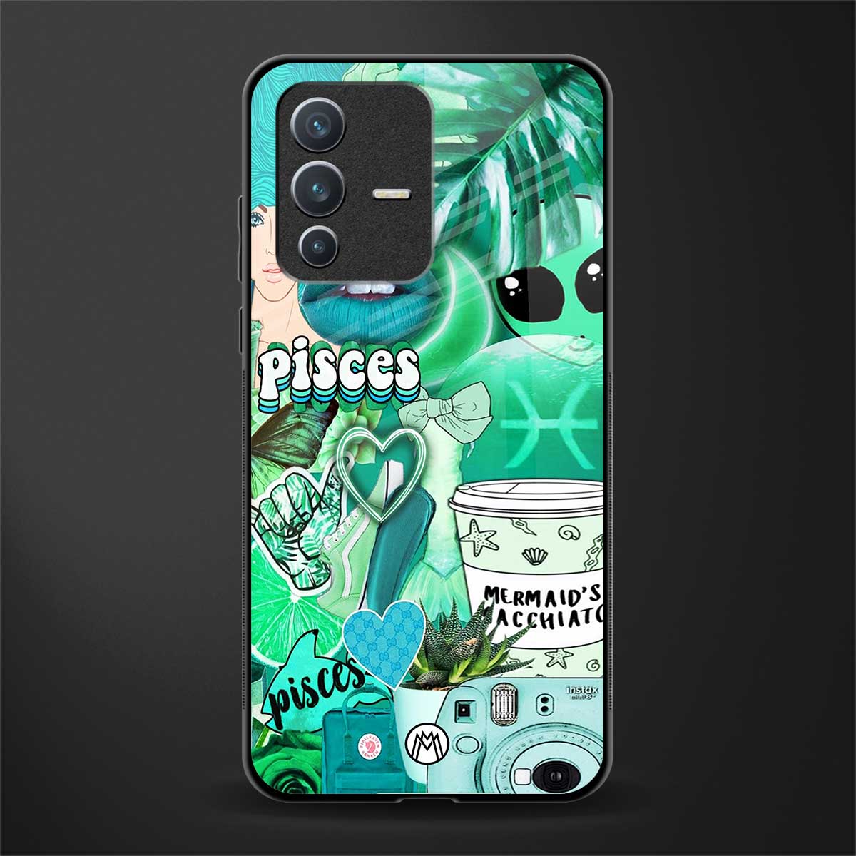 pisces aesthetic collage glass case for vivo v23 5g image