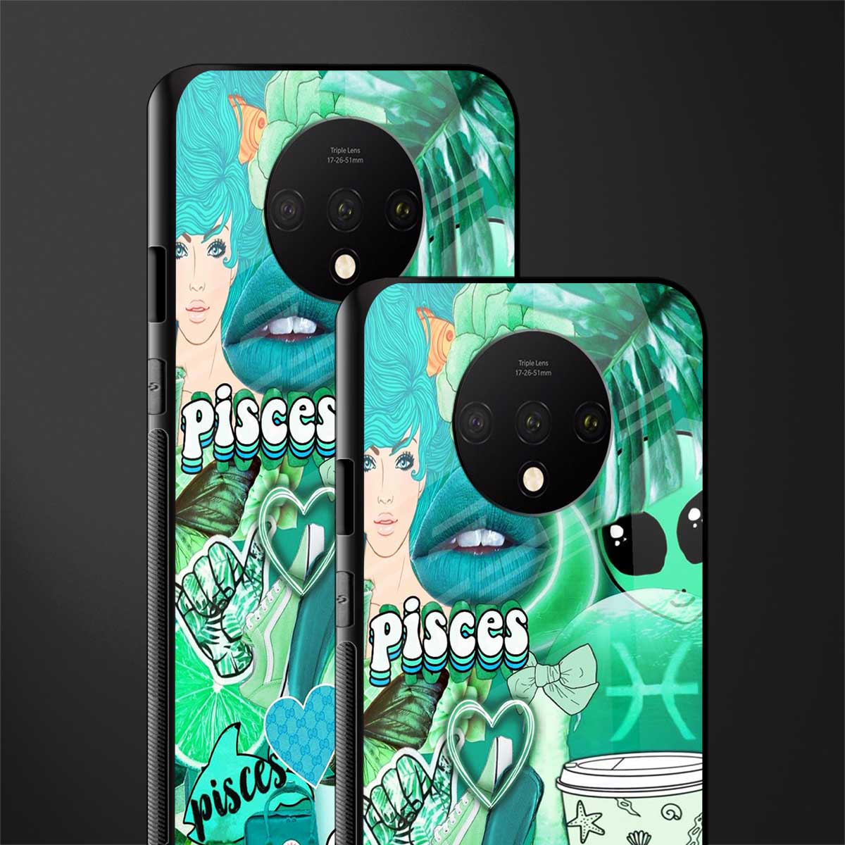 pisces aesthetic collage glass case for oneplus 7t image-2