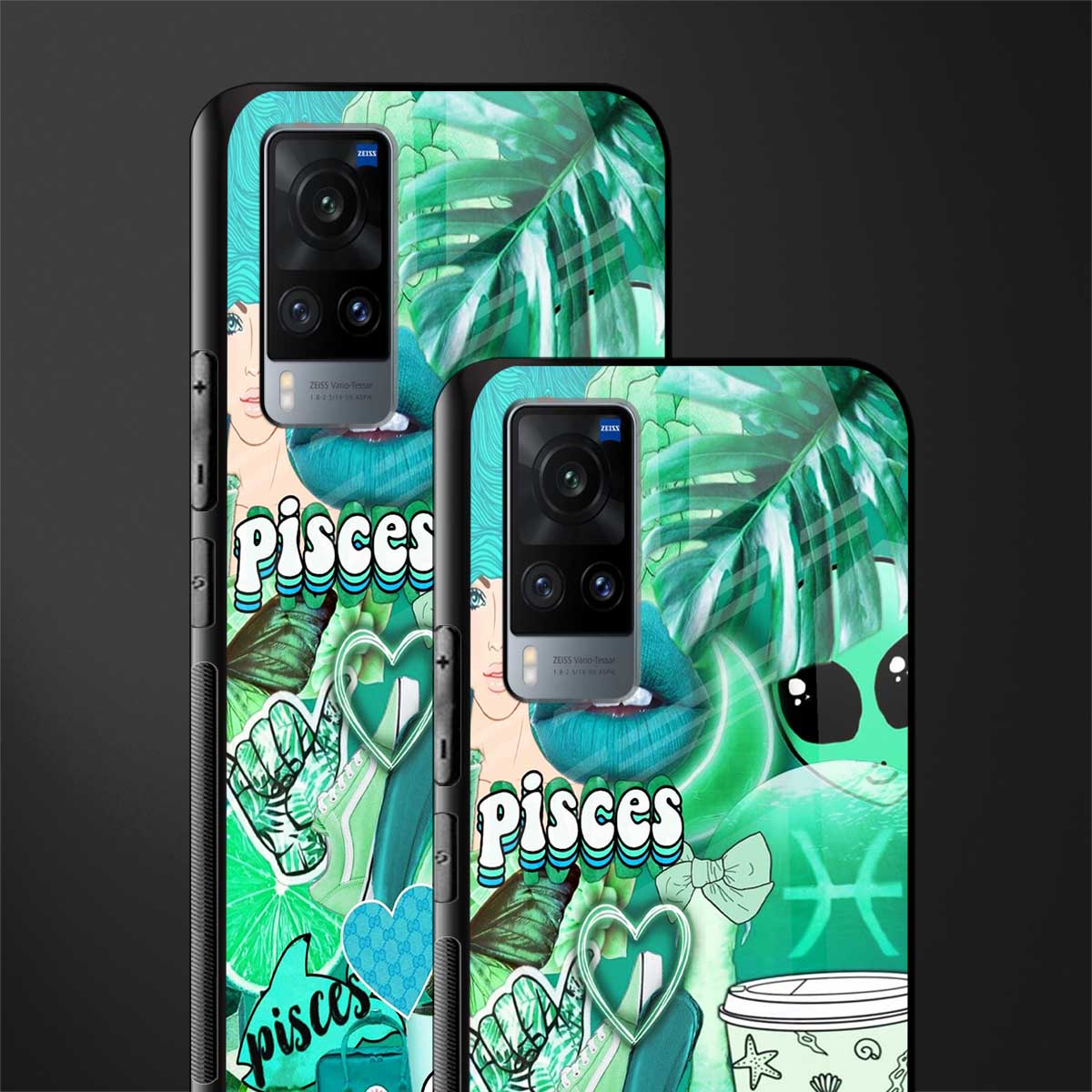 pisces aesthetic collage glass case for vivo x60 image-2