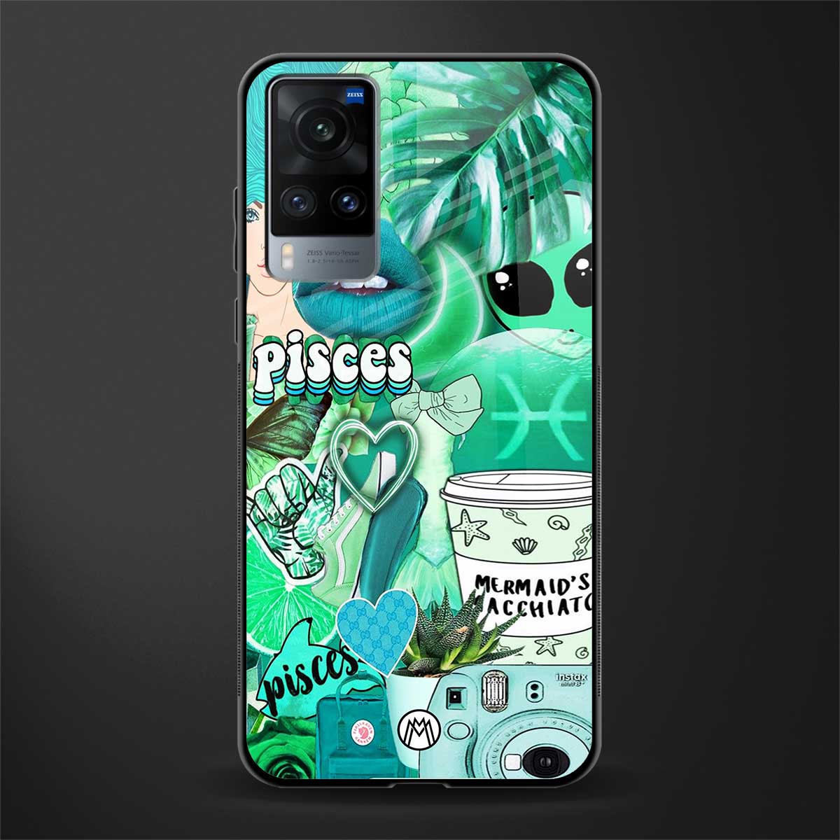 pisces aesthetic collage glass case for vivo x60 image