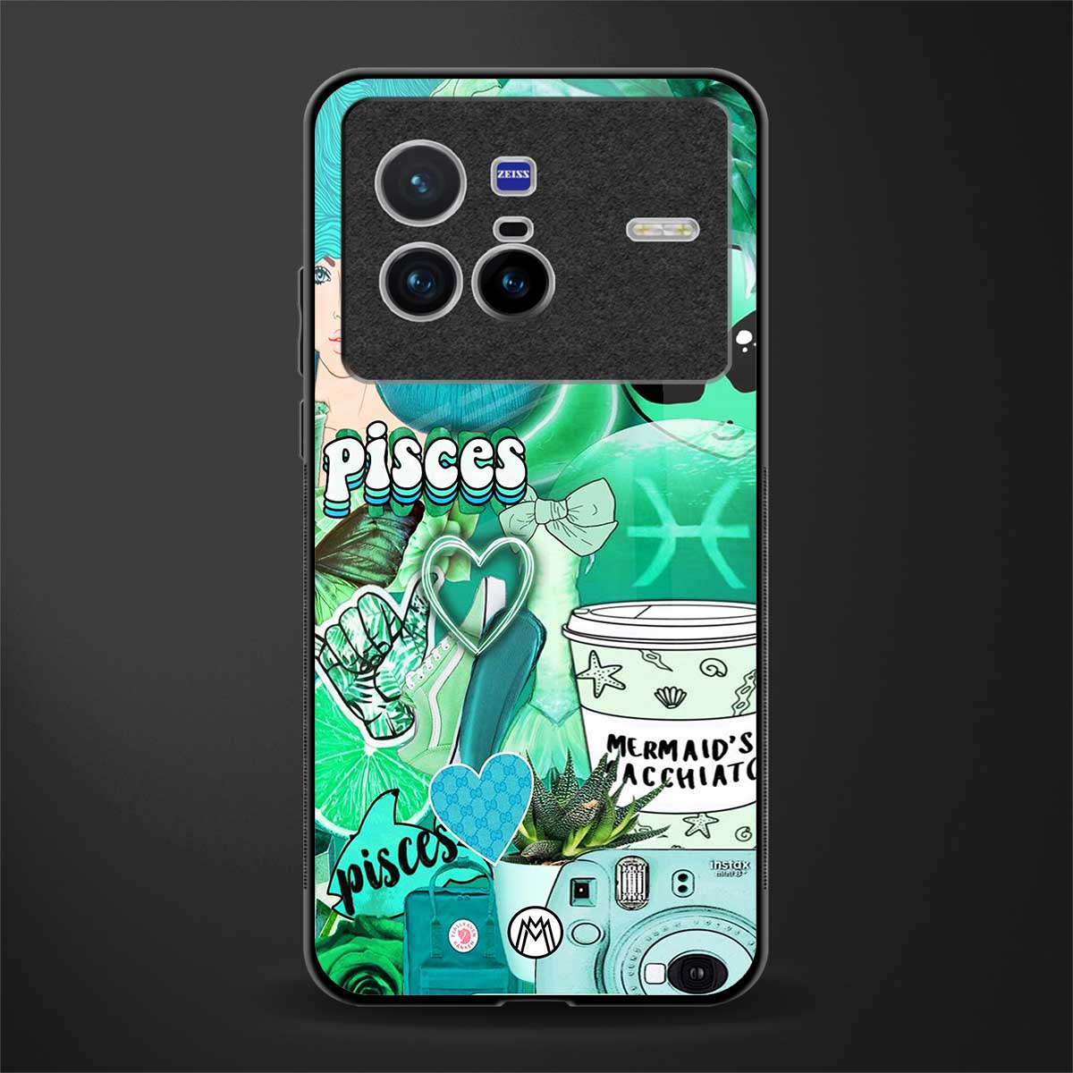 pisces aesthetic collage glass case for vivo x80 image