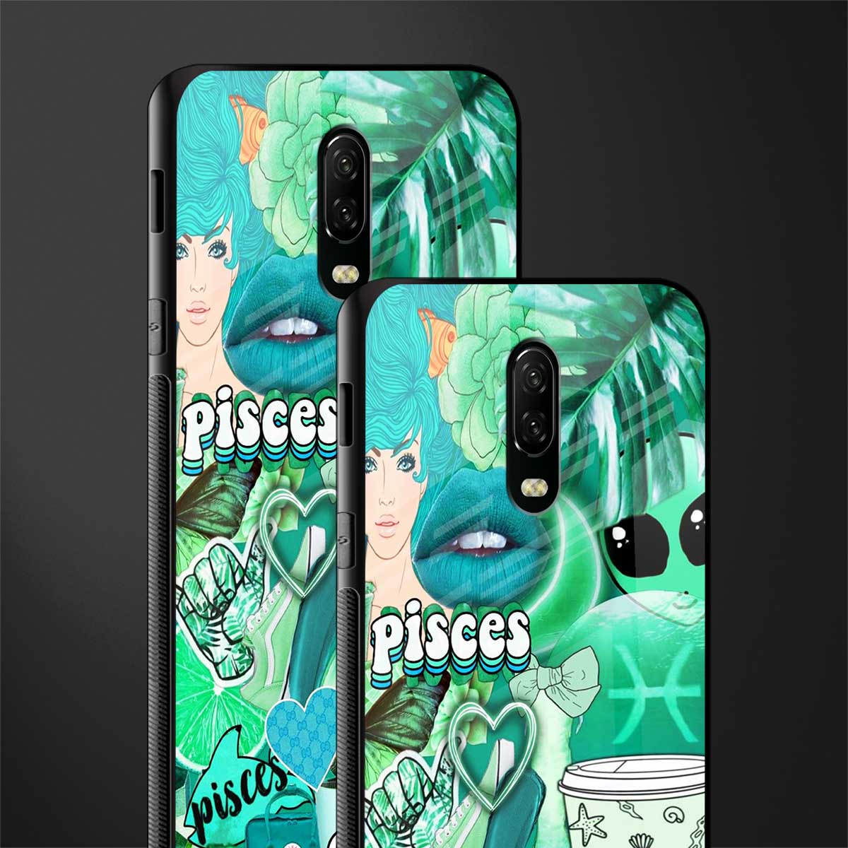 pisces aesthetic collage glass case for oneplus 6t image-2