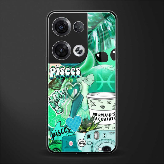 pisces aesthetic collage back phone cover | glass case for oppo reno 8 pro