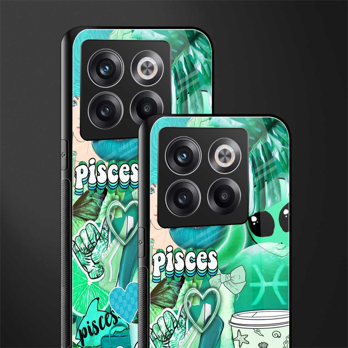 pisces aesthetic collage back phone cover | glass case for oneplus 10t