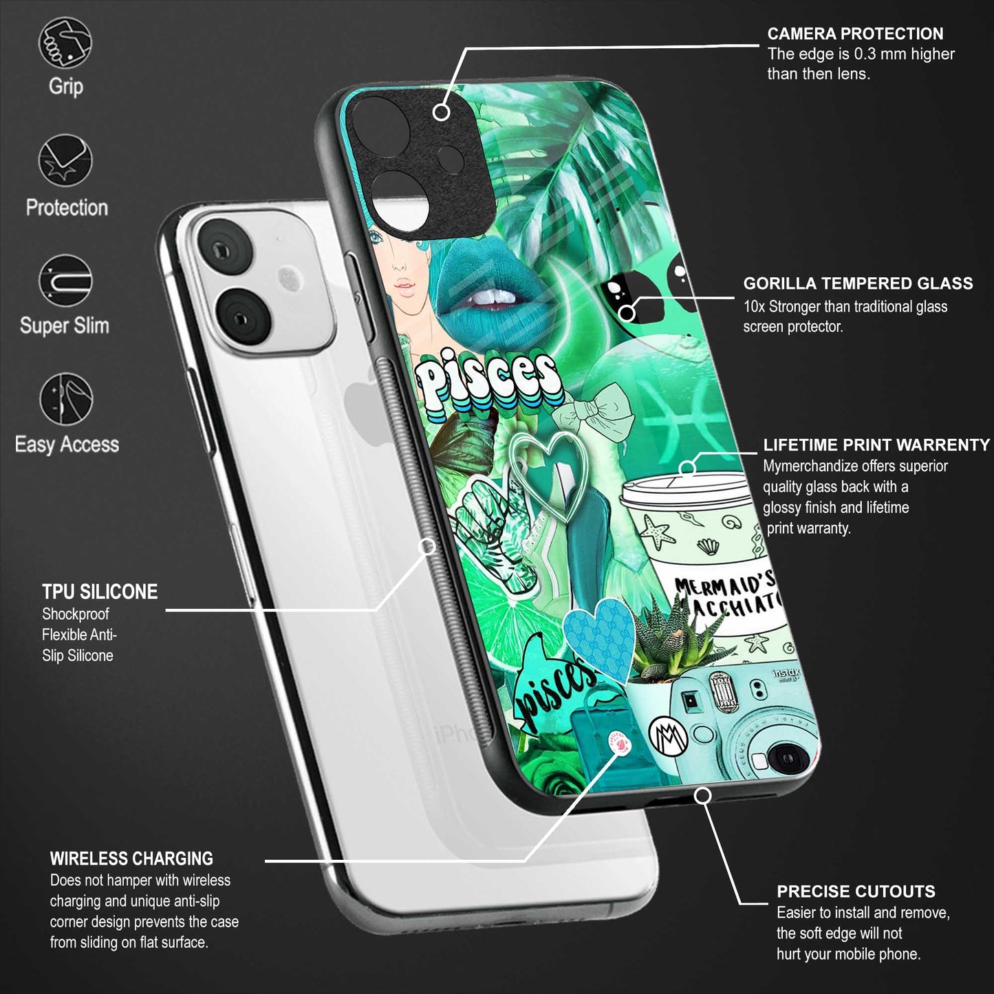 pisces aesthetic collage glass case for oppo reno 3 pro image-4