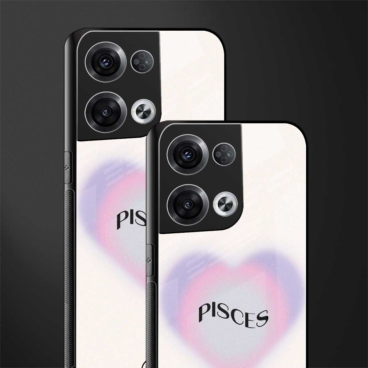 pisces minimalistic back phone cover | glass case for oppo reno 8
