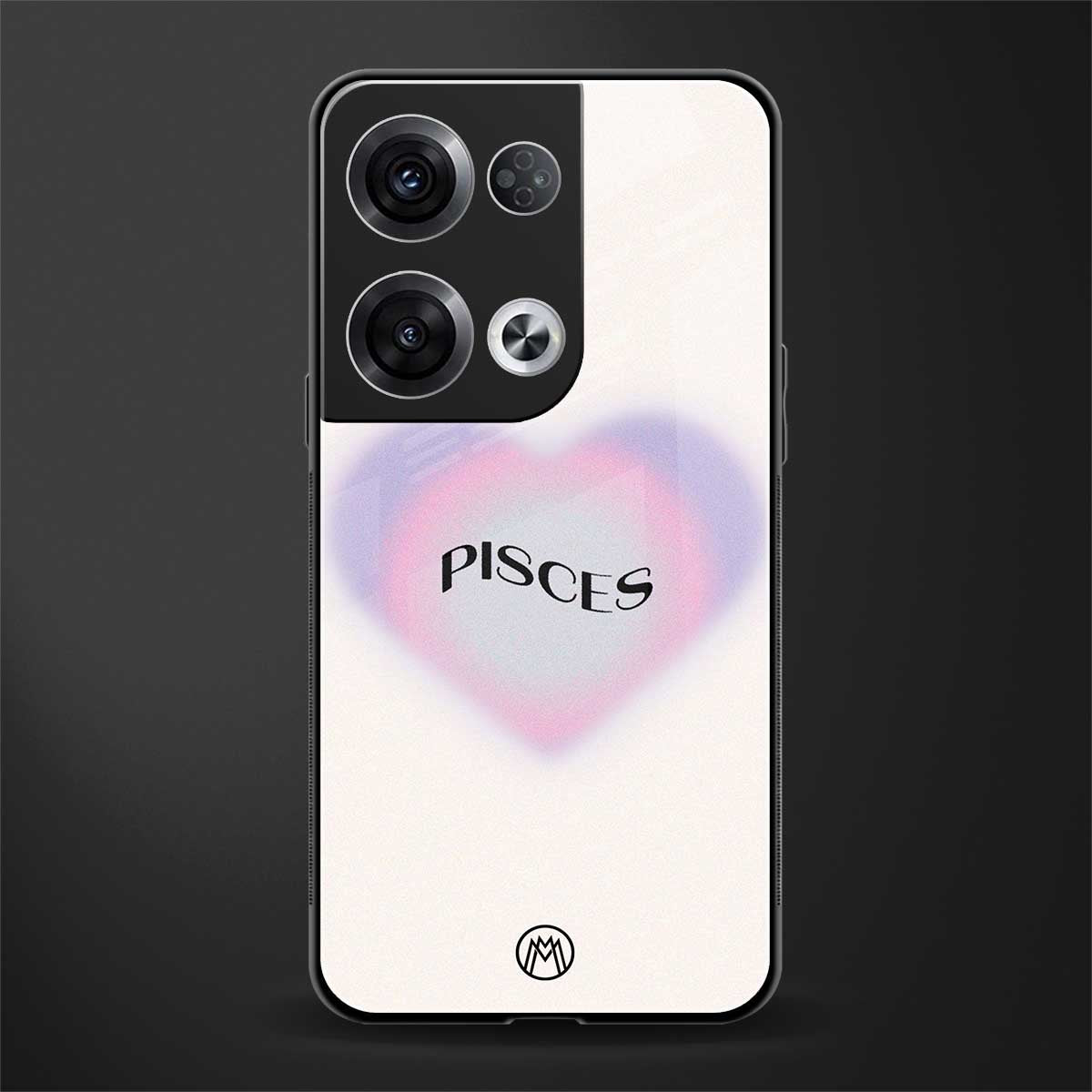 pisces minimalistic back phone cover | glass case for oppo reno 8 pro