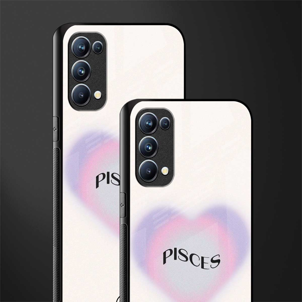 pisces minimalistic back phone cover | glass case for oppo reno 5