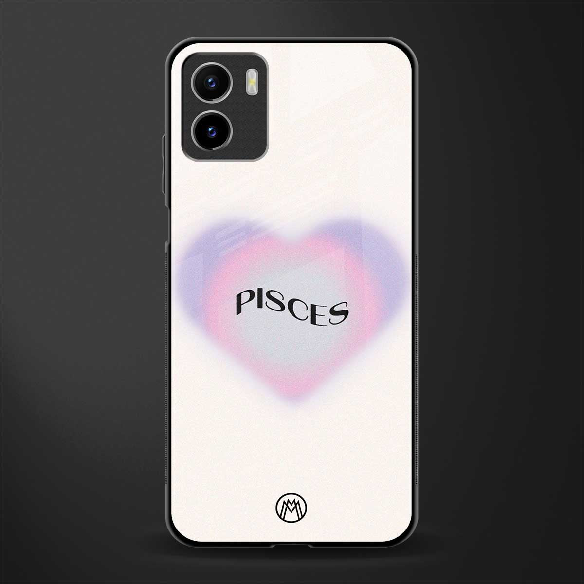 pisces minimalistic back phone cover | glass case for vivo y72