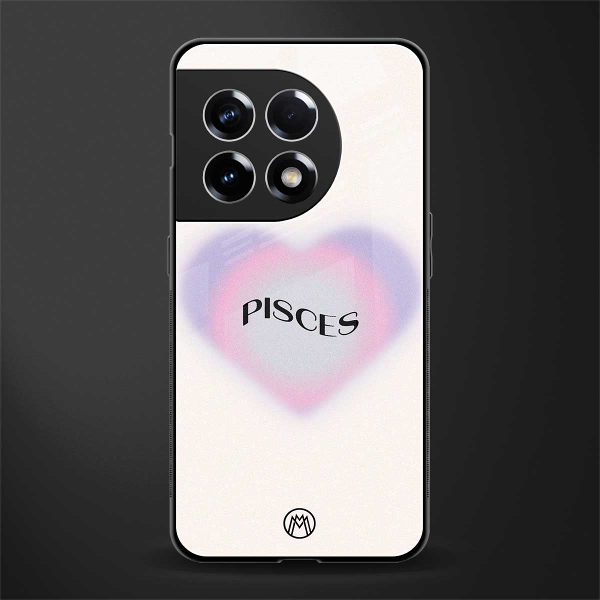 pisces minimalistic back phone cover | glass case for oneplus 11r