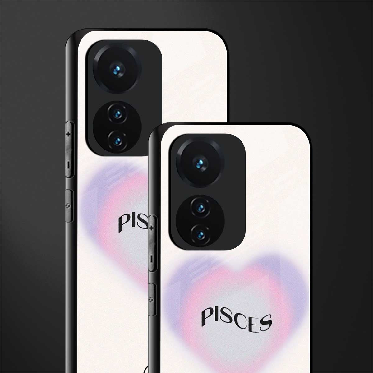pisces minimalistic back phone cover | glass case for vivo t1 44w 4g