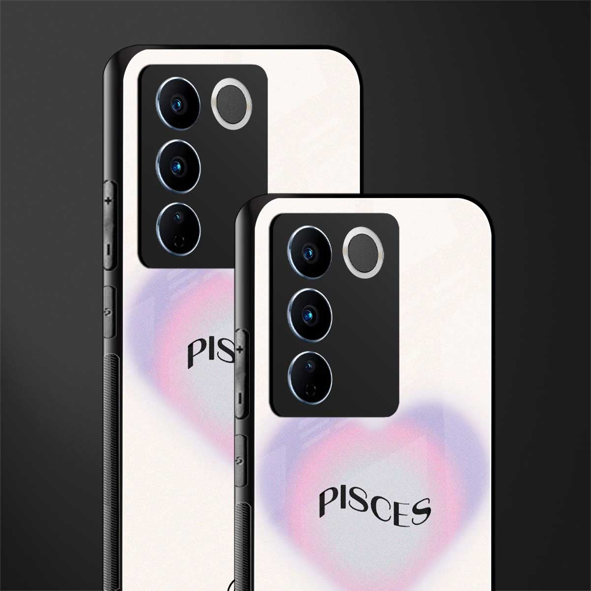 pisces minimalistic back phone cover | glass case for vivo v27 pro 5g