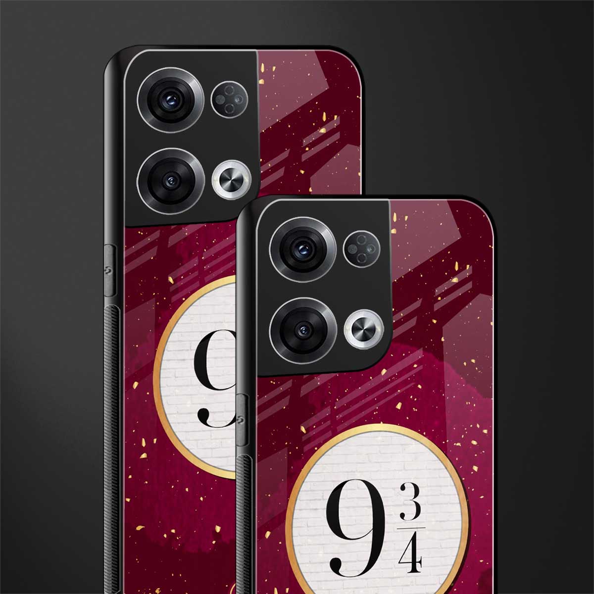 platform nine and three-quarters back phone cover | glass case for oppo reno 8