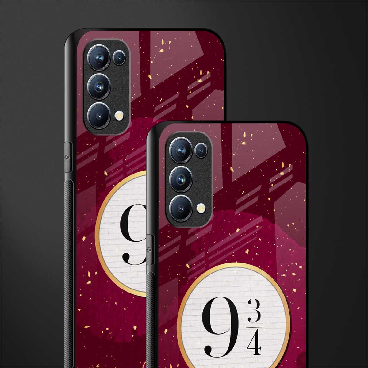 platform nine and three-quarters back phone cover | glass case for oppo reno 5