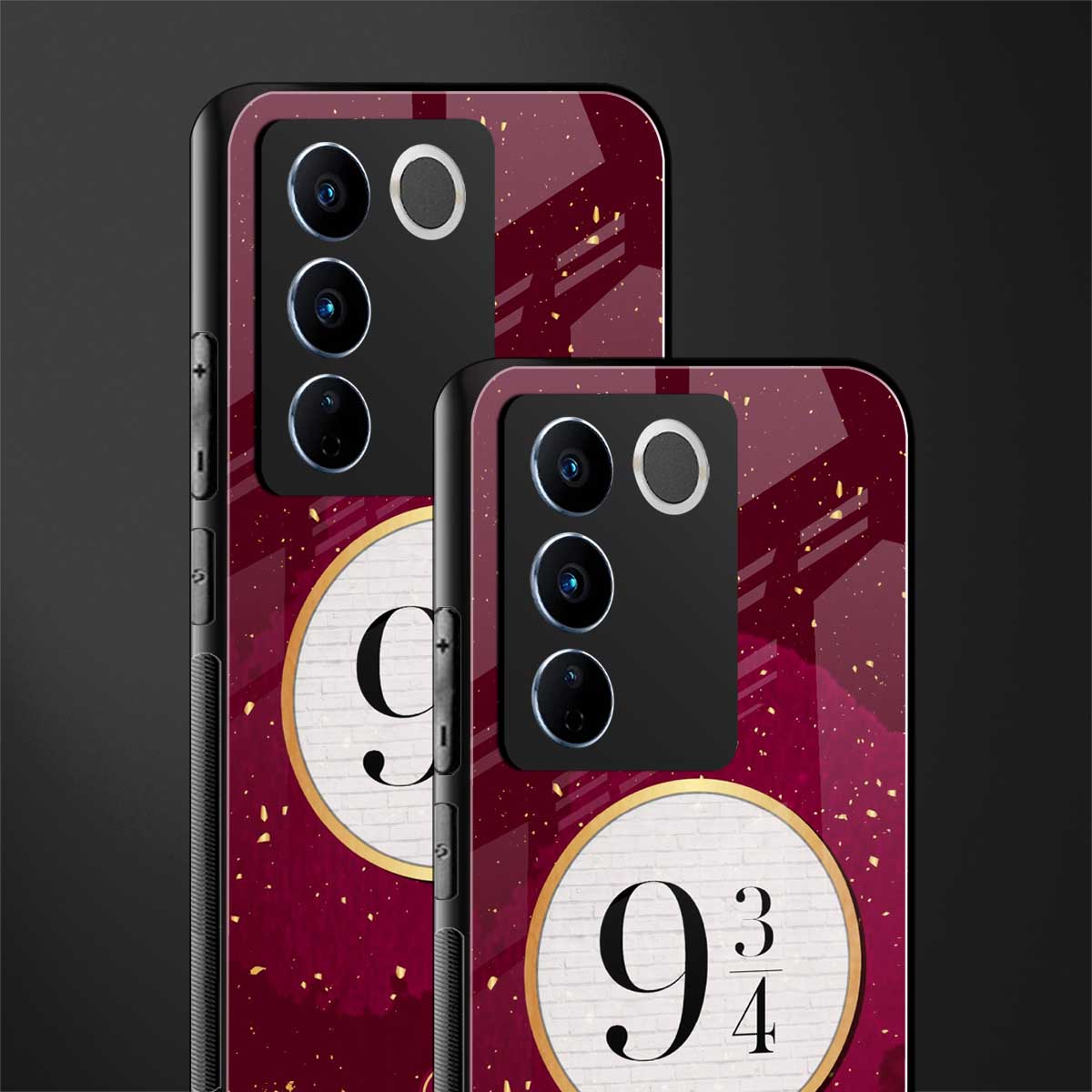 platform nine and three-quarters back phone cover | glass case for vivo v27 pro 5g