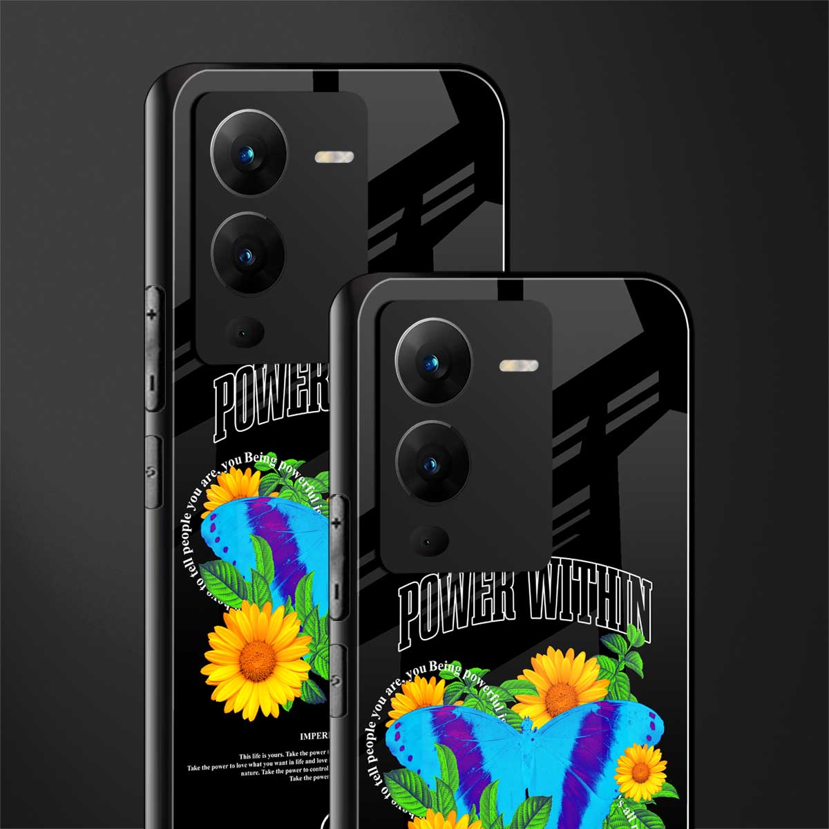 power within back phone cover | glass case for vivo v25 pro 5g