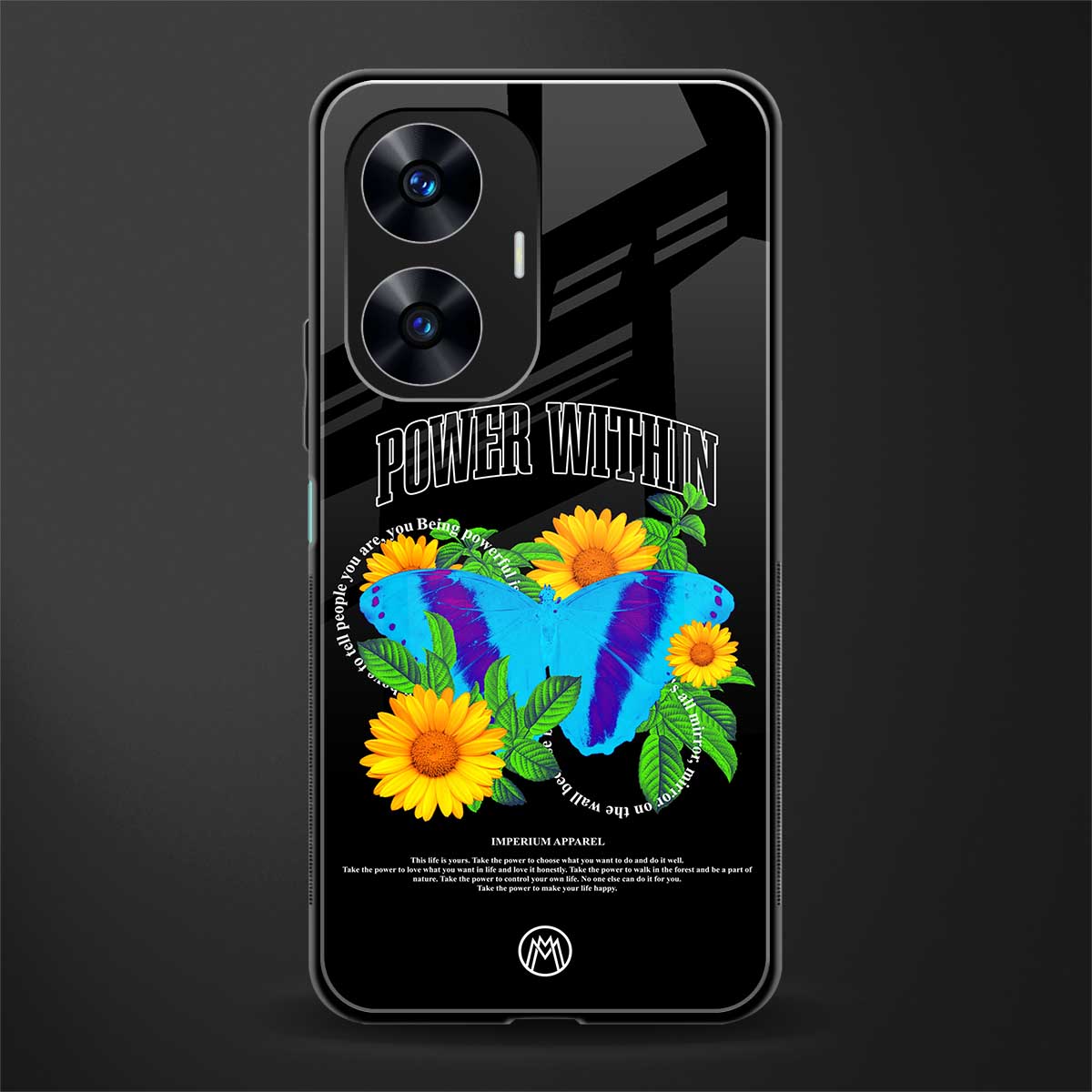 power within back phone cover | glass case for realme c55