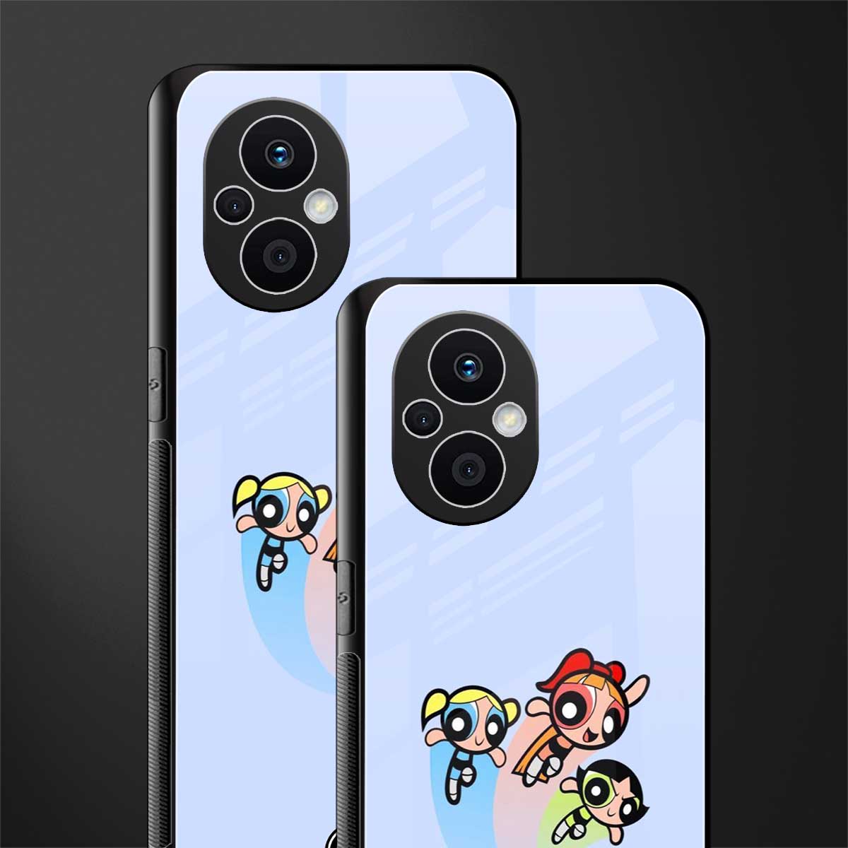 powerpuff girls cartoon back phone cover | glass case for oppo f21 pro 5g