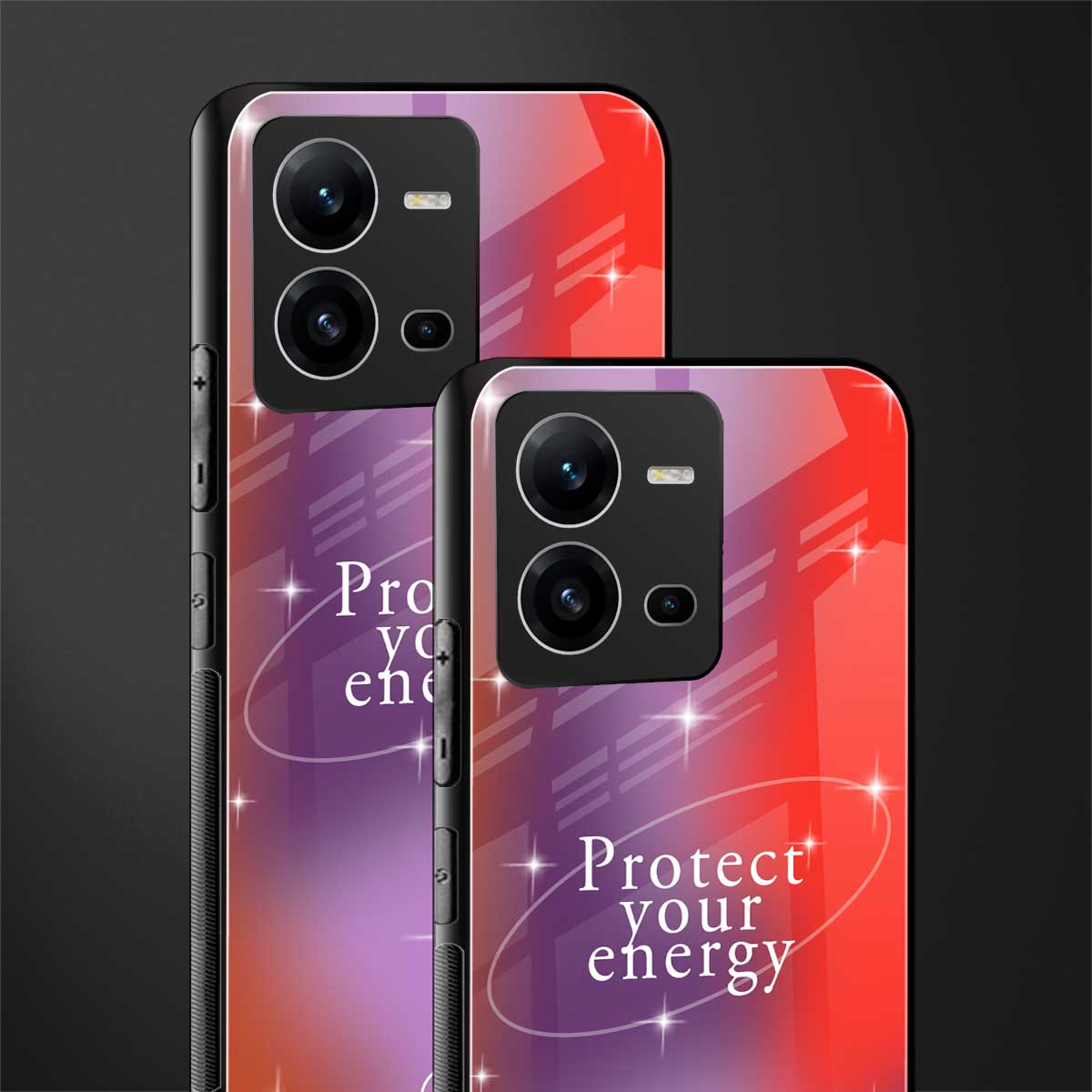 protect your energy back phone cover | glass case for vivo v25-5g