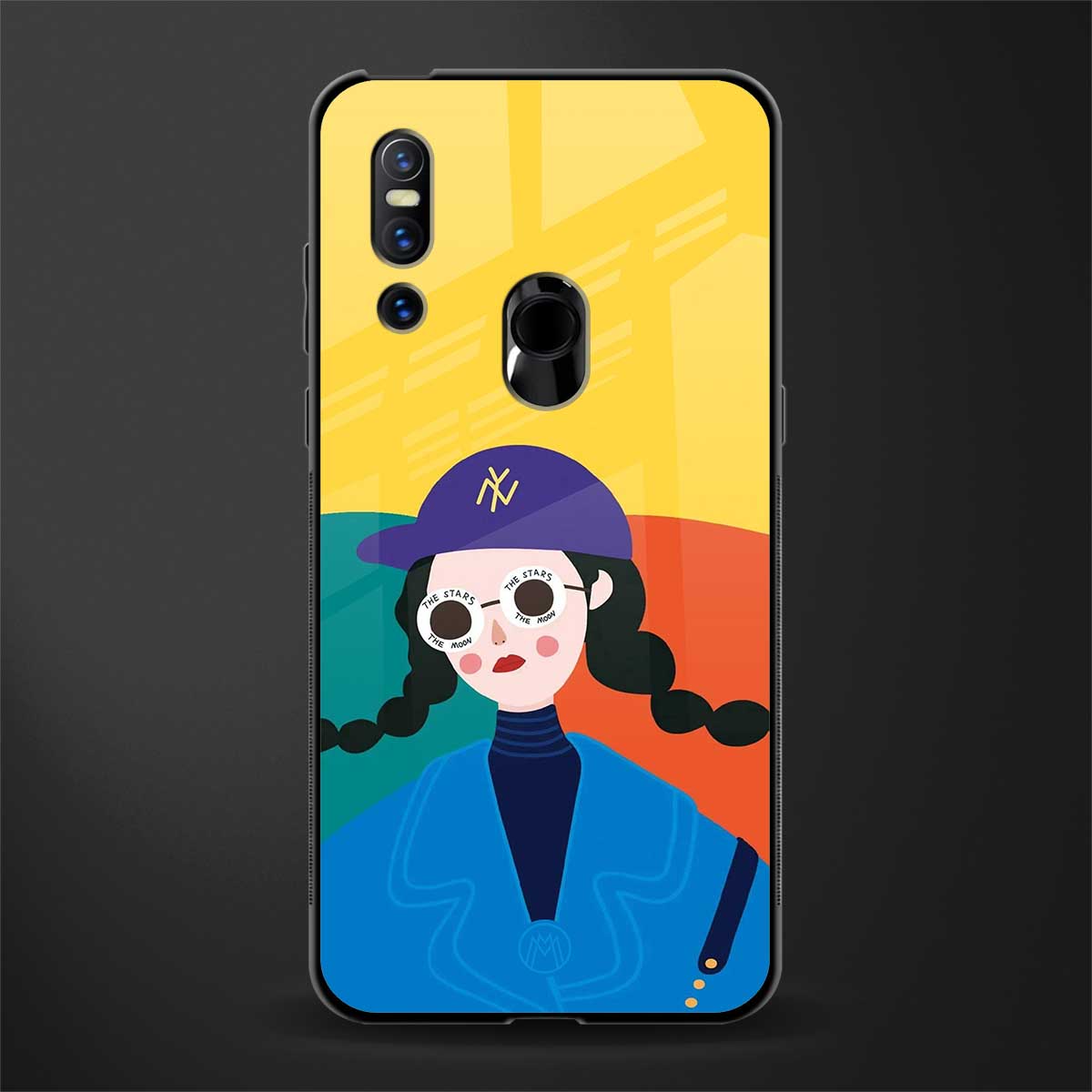 psychedelic chic glass case for vivo v15 image