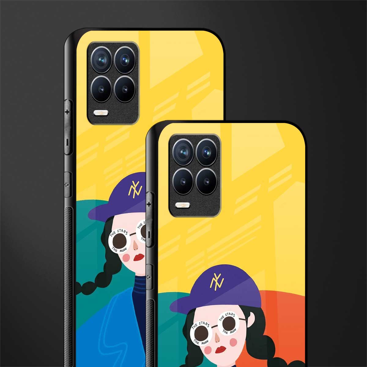 psychedelic chic glass case for realme 8 4g image-2