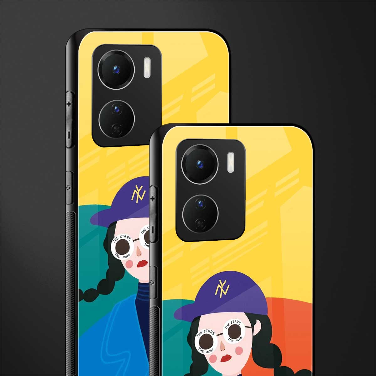 psychedelic chic back phone cover | glass case for vivo y16