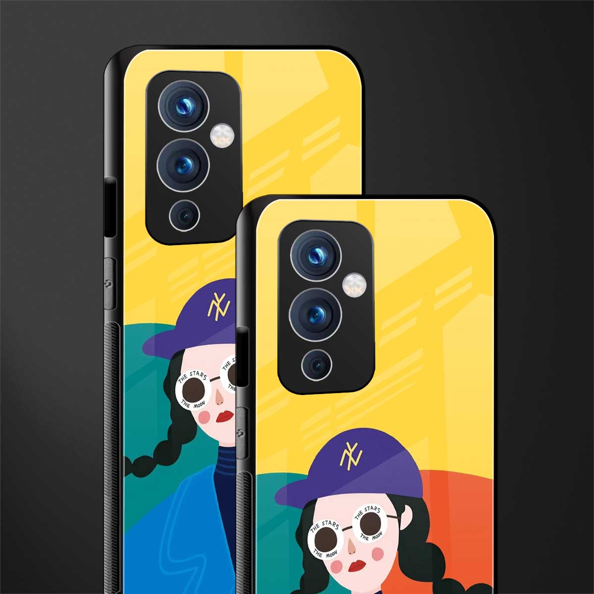 psychedelic chic back phone cover | glass case for oneplus 9