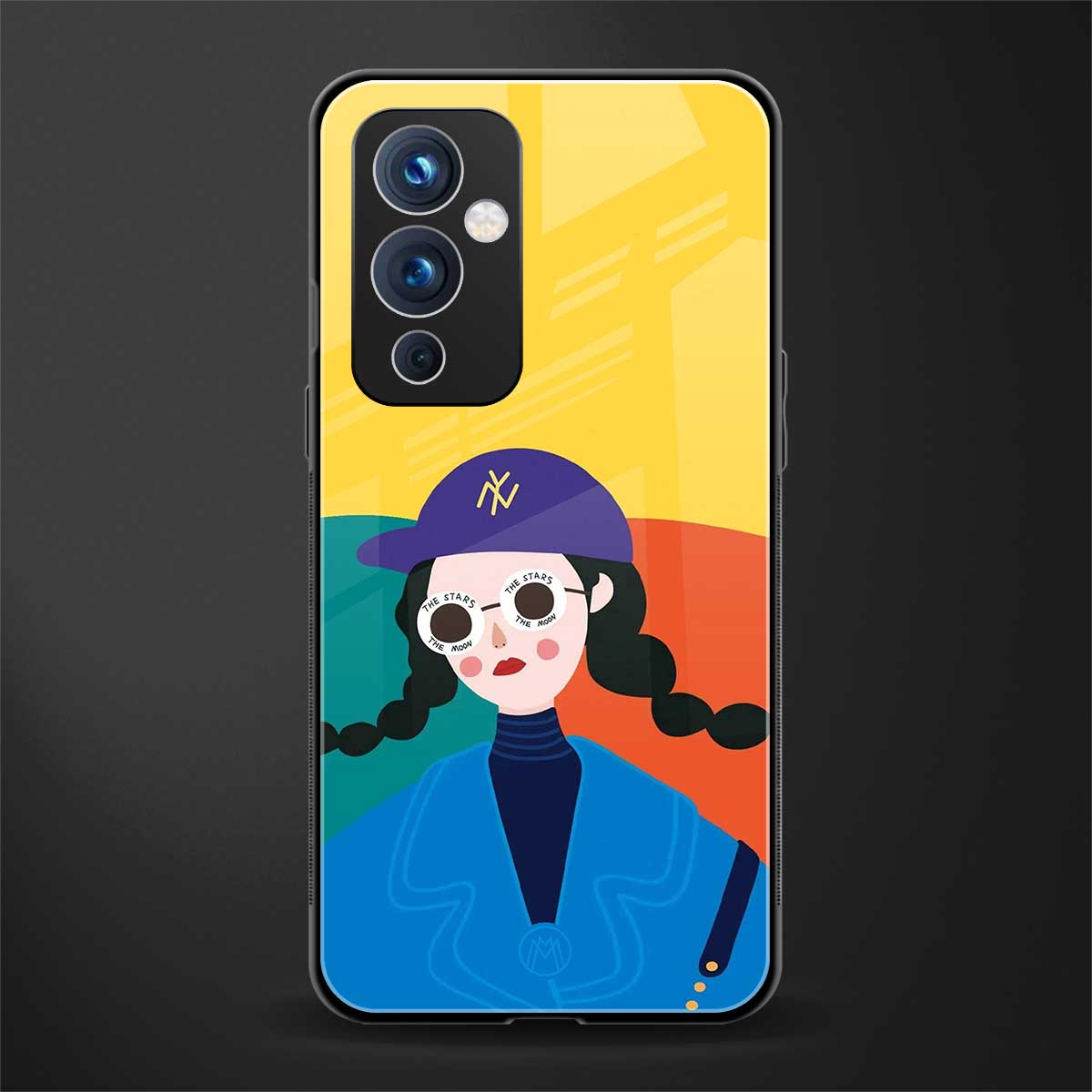 psychedelic chic back phone cover | glass case for oneplus 9