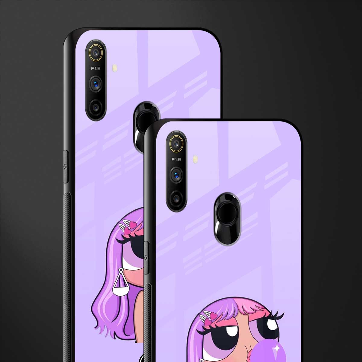 purple chic powerpuff girls glass case for realme narzo 20a image-2