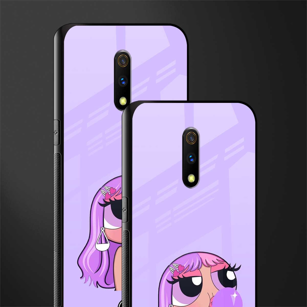 purple chic powerpuff girls glass case for oppo k3 image-2