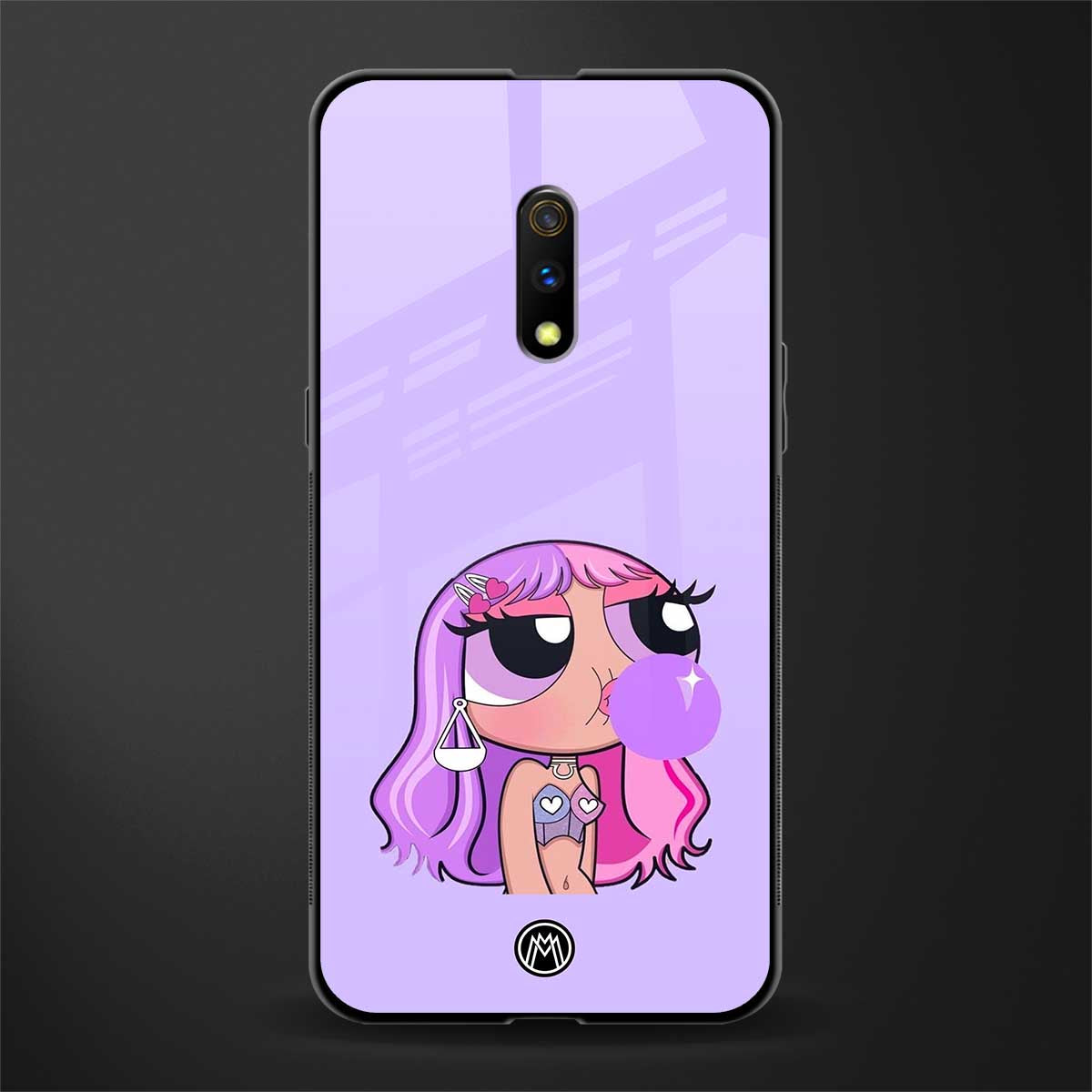 purple chic powerpuff girls glass case for oppo k3 image