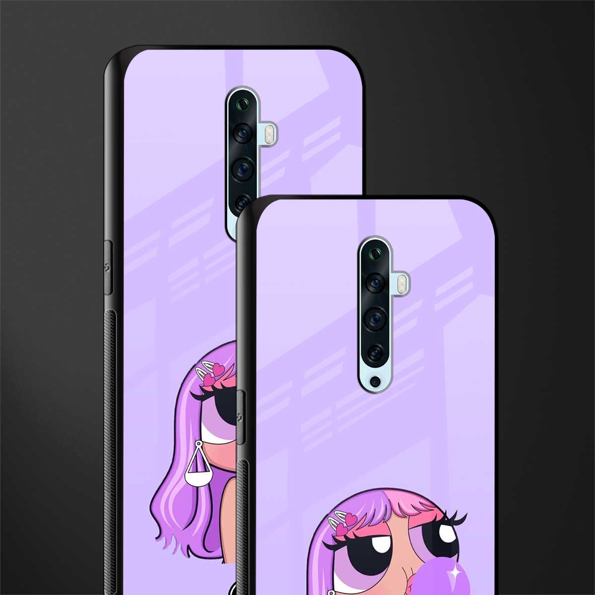 purple chic powerpuff girls glass case for oppo reno 2z image-2
