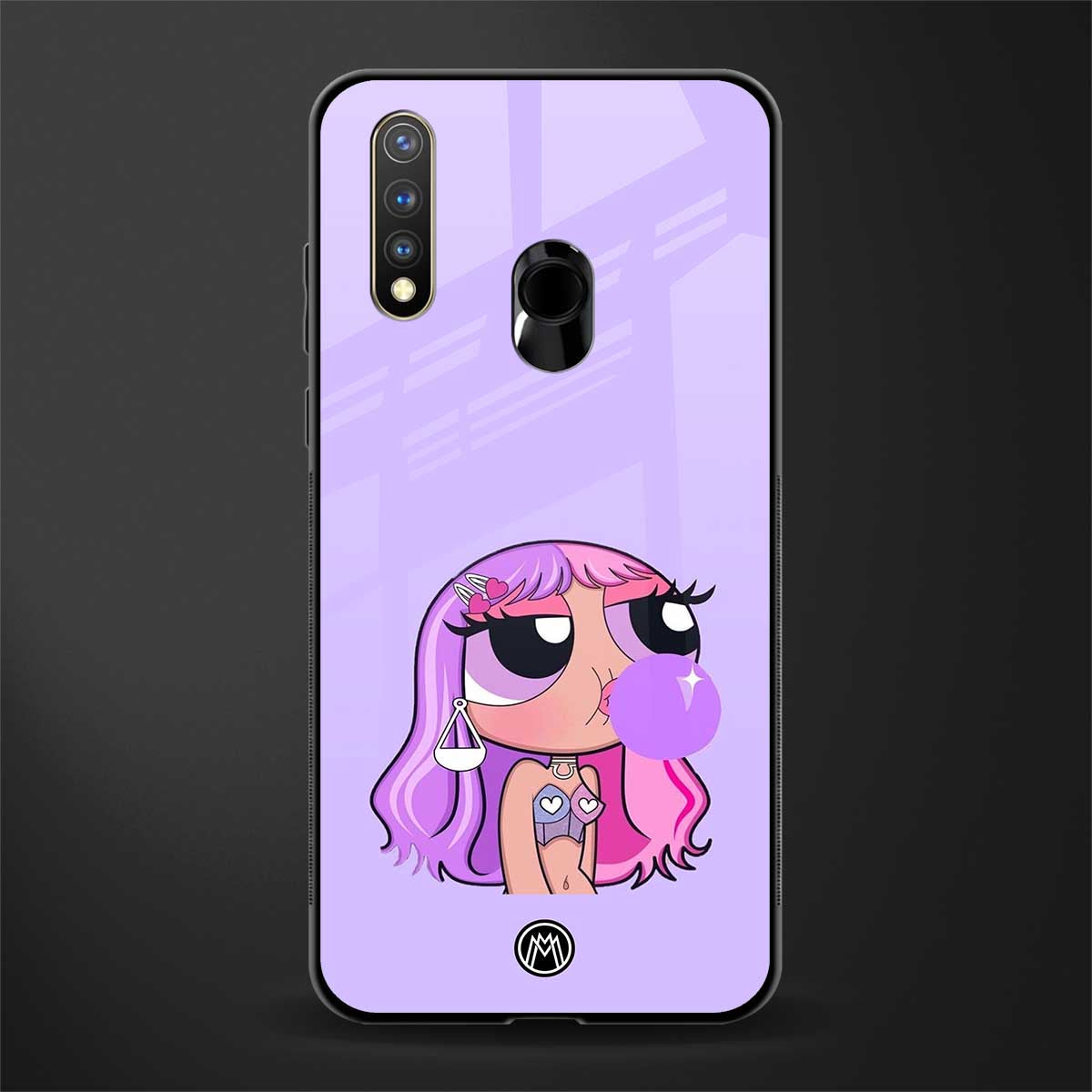 purple chic powerpuff girls glass case for vivo u20 image
