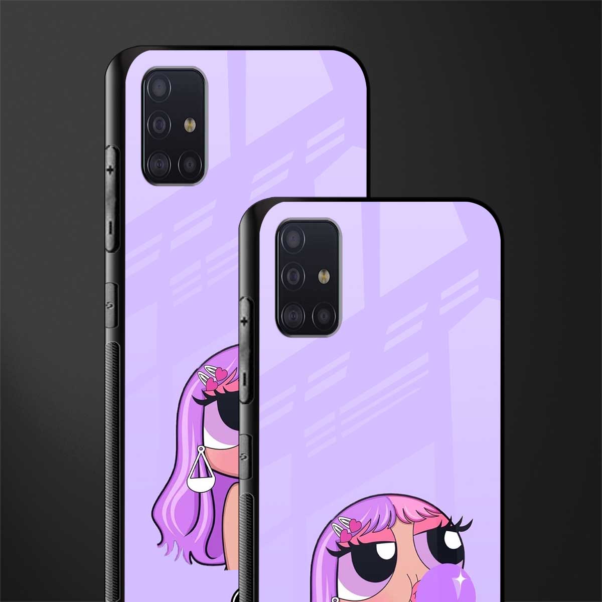 purple chic powerpuff girls glass case for samsung galaxy a71 image-2