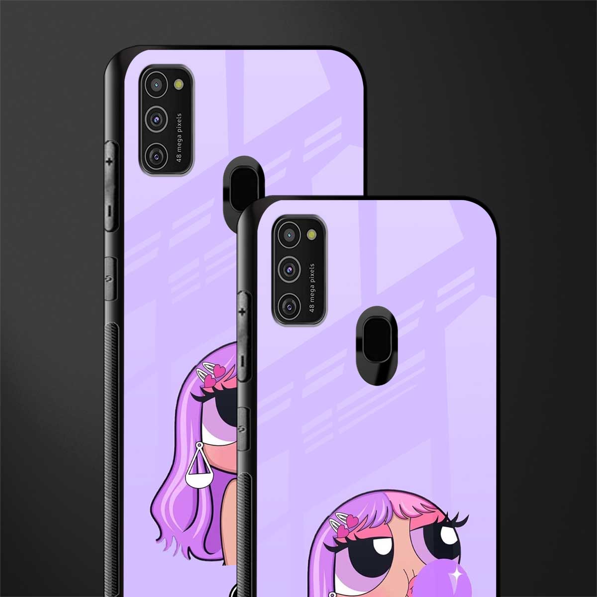 purple chic powerpuff girls glass case for samsung galaxy m30s image-2