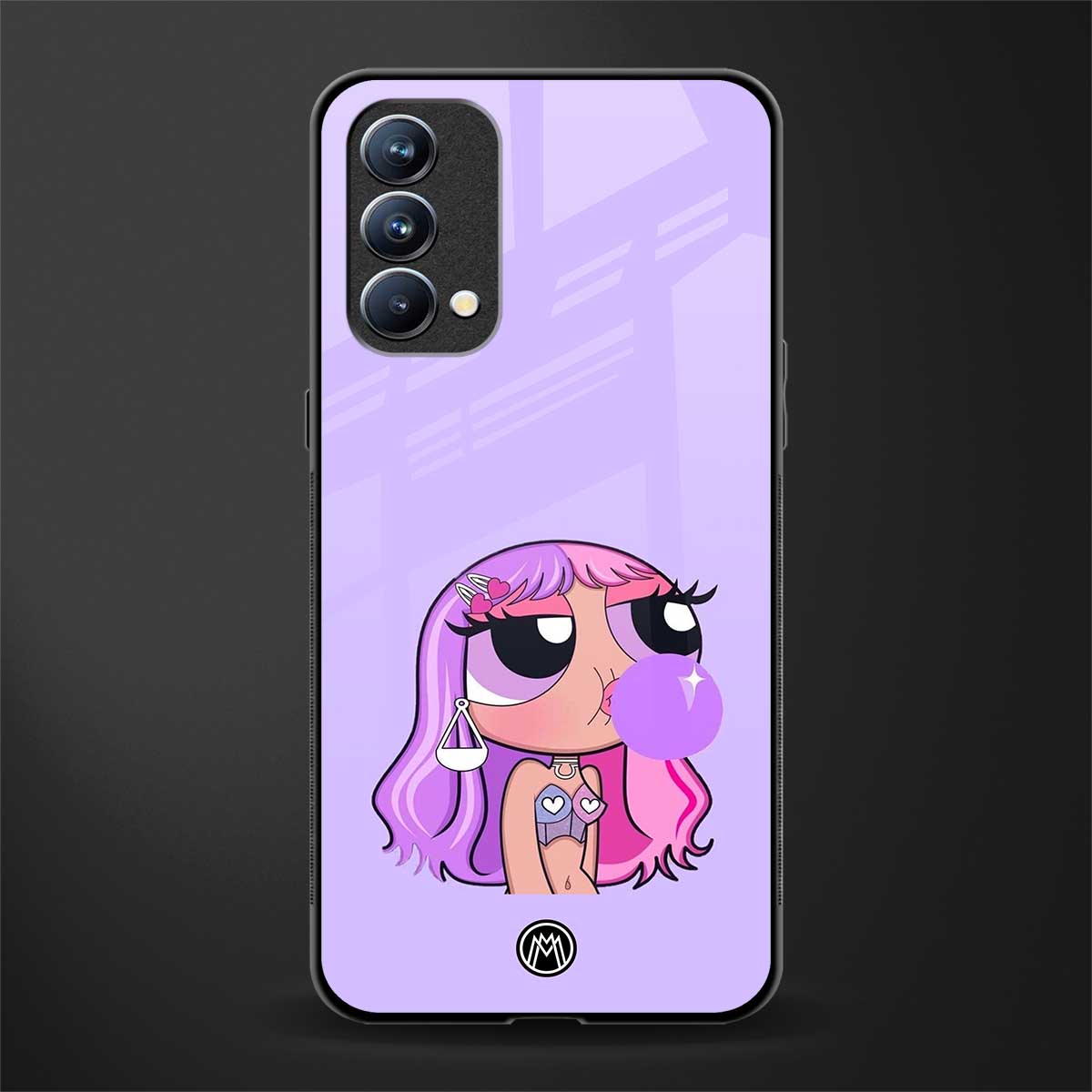 purple chic powerpuff girls glass case for oppo f19s image