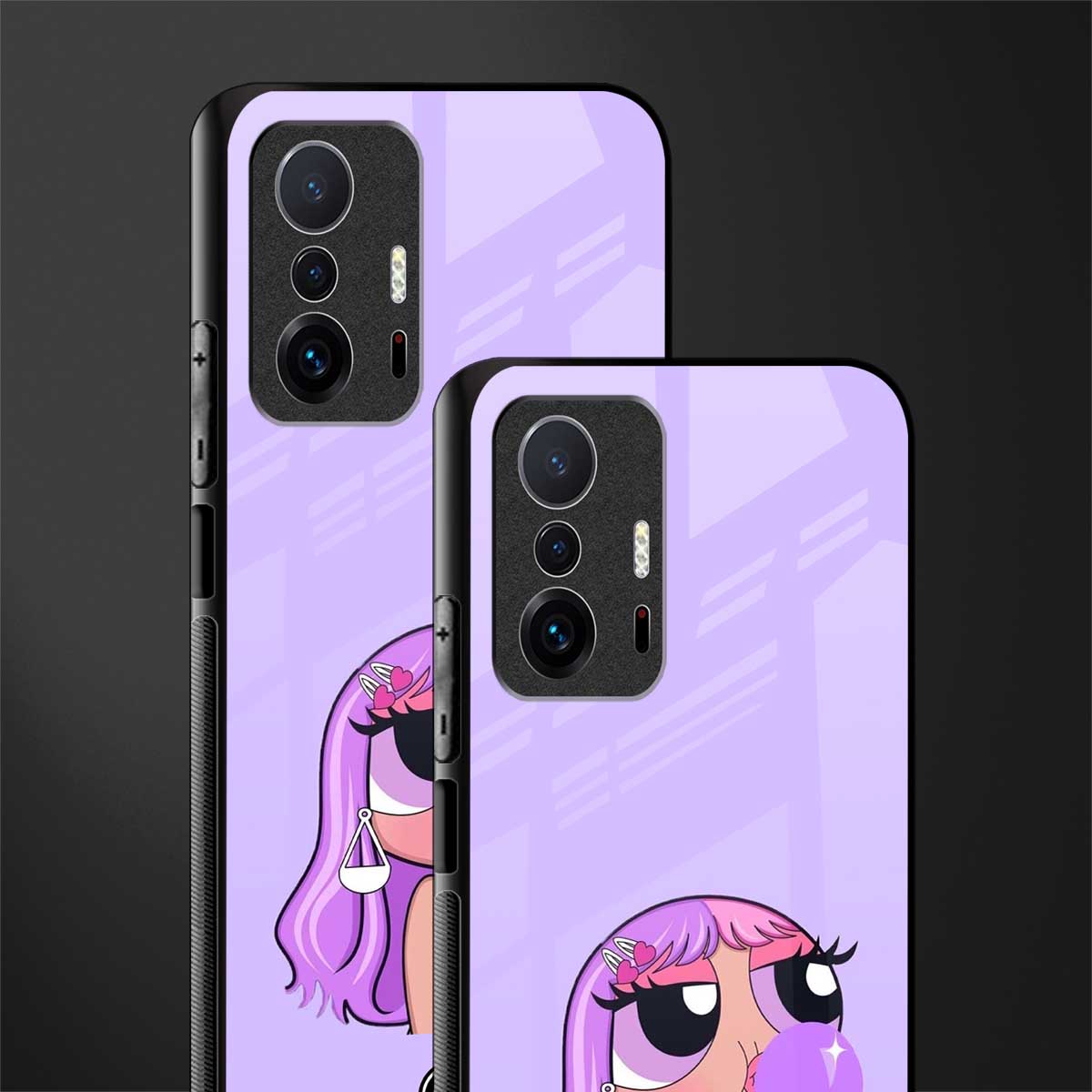 purple chic powerpuff girls glass case for mi 11t pro 5g image-2