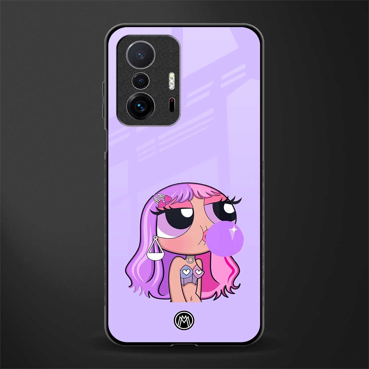 purple chic powerpuff girls glass case for mi 11t pro 5g image